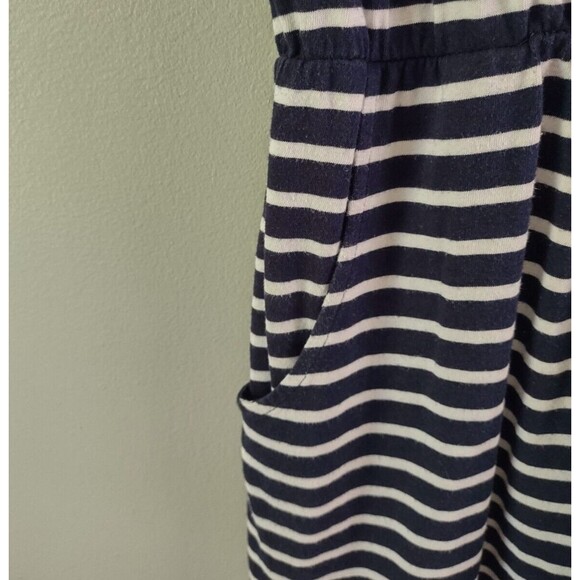 Boden Blackberry Navy White Striped Soft Jersey Dress Womens 6 R Pockets Casual - Picture 4 of 6